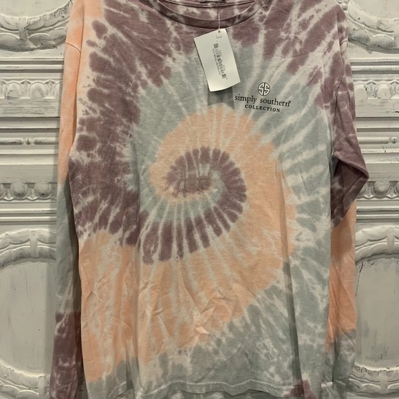 NWT Simply Southern tie dye Sunflower fur mom paw print leopard long sleeve - Picture 2 of 5